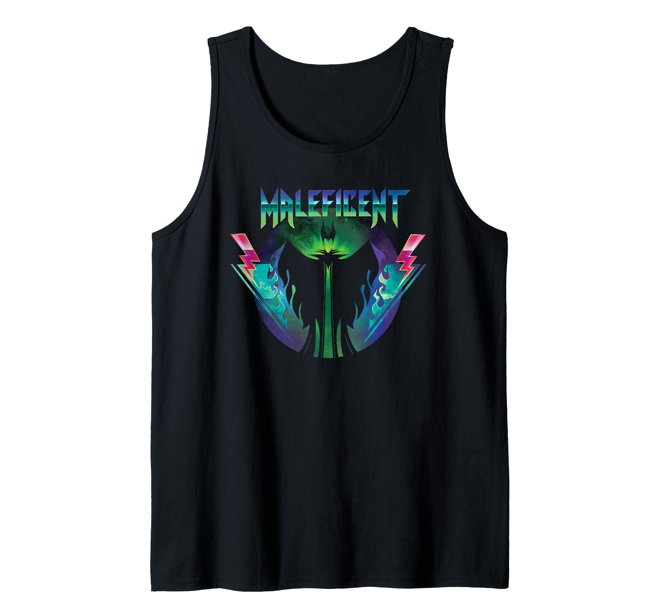 Disney Villains Maleficent Tank Top con graficos neon estilo banda de rock de los noventa 2