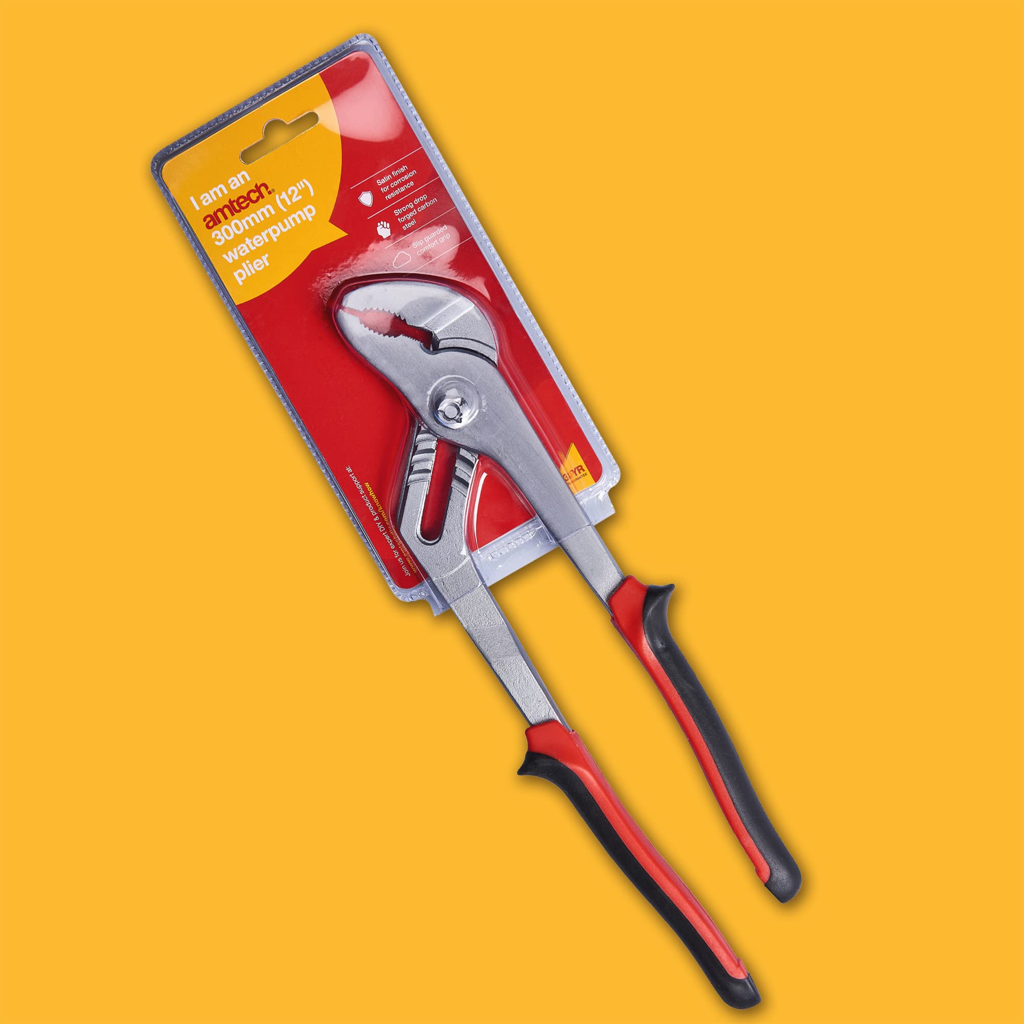 Amtech B1350 300mm (12") Water Pump Pliers with Comfort Grip, Black & Red - Image 4