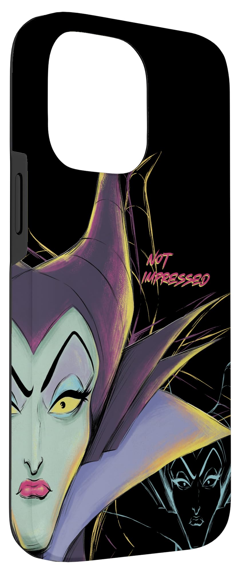 Custodia per iPhone 14 Pro Max Disney Villains Malefica non impressionato Halloween