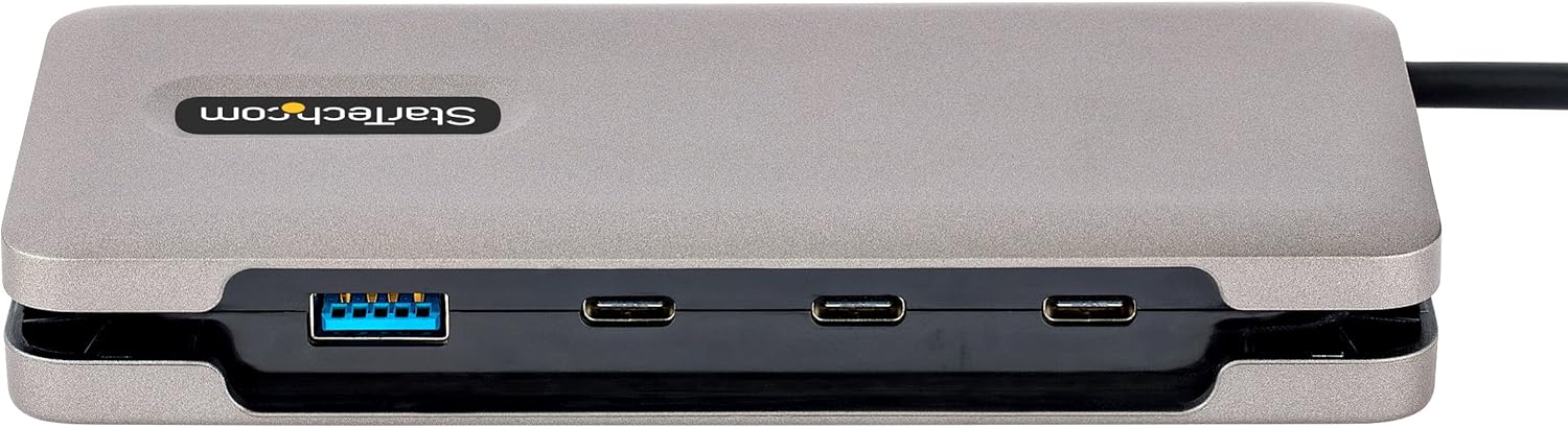 StarTech.com 4-Port USB-C Hub - 1x USB-A & 3X USB-C Ports - USB 3.2 Gen 2 (10Gbps) - Bus Powered - USB Type C Hub w/ 12.6in/32cm Wrap-Around Cable - Portable USB-C to USB-A Hub/Splitter (HB31CM1A3CB)