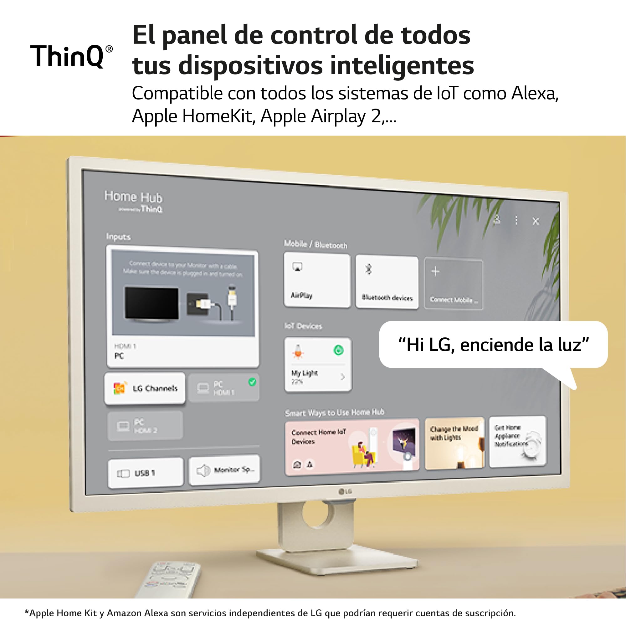 LG 32SR50F-W - Smart Monitor, 32", Pantalla IPS, 1920x1080, IPS, (16:9), webOS23, 250 nits, con Mando, Sin Cámara, Inclinación Ajustable, Blanco