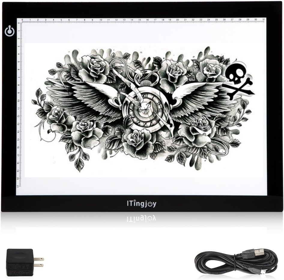 Ultra-Thin USB Powered Tattoo Light Box Board LED Adjustable Illumination Tracer 9x12 Inch Light Pad