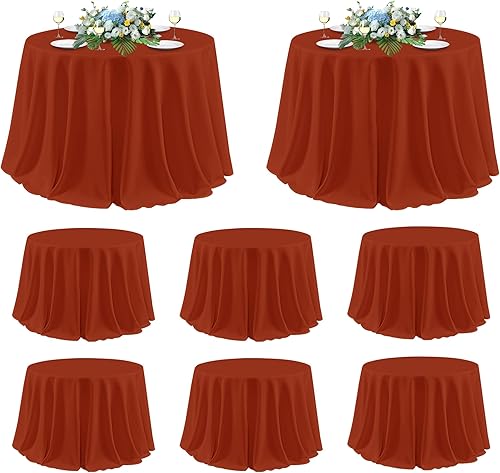 Miniatura 36 de sancua - Manteles blancos rectangulares, paquete de 8 manteles para mesas de 6 pies - Fundas de mesa lavables de poliéster para bodas, fiestas de