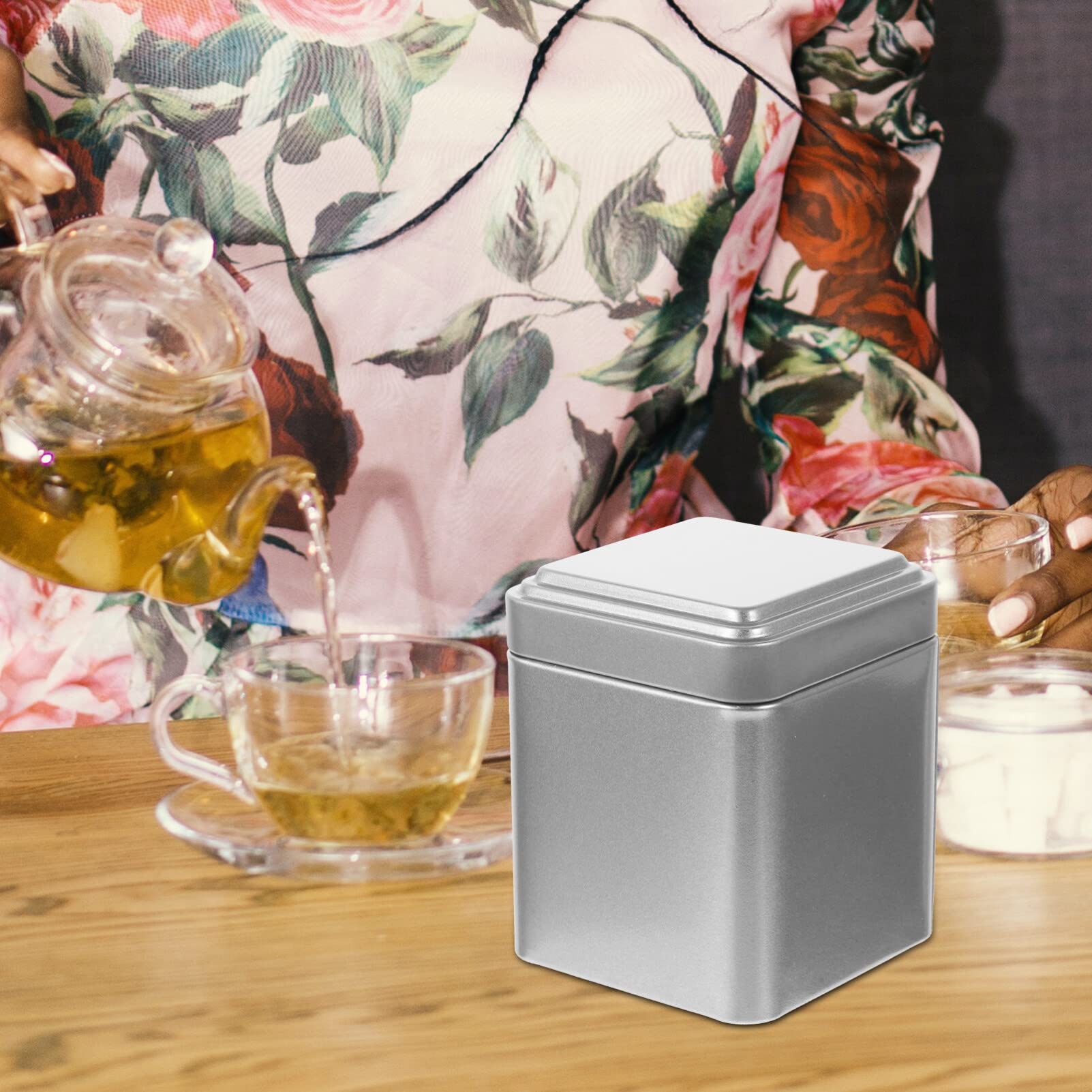 Amazon｜NUOLUX 茶筒 茶缶 キャニスター シルバー 50g 小さい 密閉