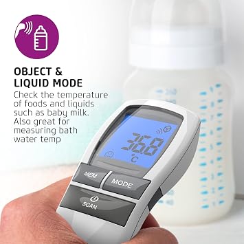 Salter TE-250-EU Infrared Forehead Thermometer – Digital Non-Contact Temperature Thermometer, Night Mode, Fever Alarm, 30 Memory Recall, Instant/Accurate Readings, Backlit Display, For Babies/Adults