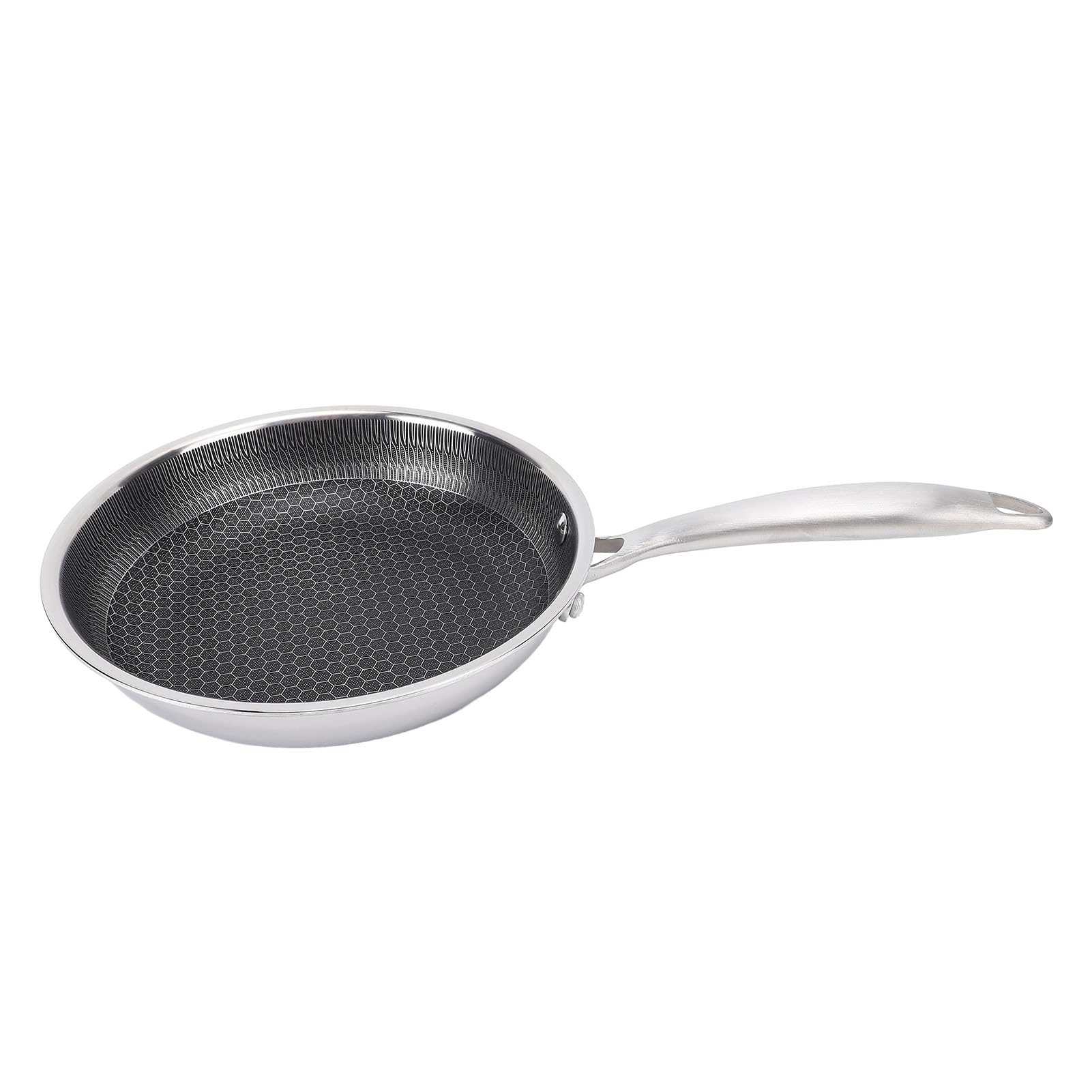 Fafeicy Patelnia ze Stali Nierdzewnej, Duża Nonstick Fating Patelnia Rdzeniowa Bez Wysiłku Wydanie żywności Miodu Anty Plasterka do Gotowania (30cm)