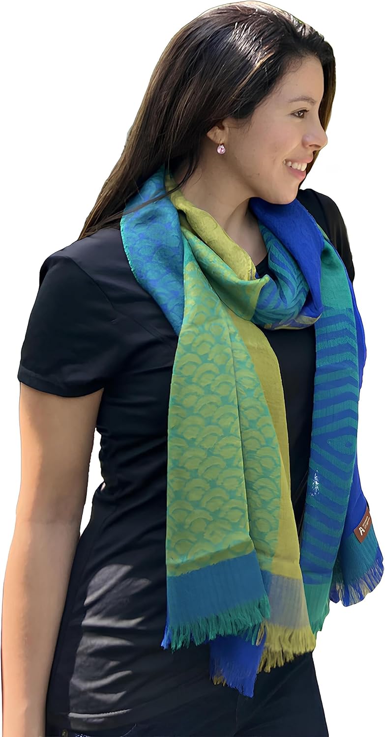 Heavenly Baby Alpaca Wool Scarf for Men and Women, Luxury Fiber & Silk Unisex Scarves Soft Warm Winter Wraps - Image 9