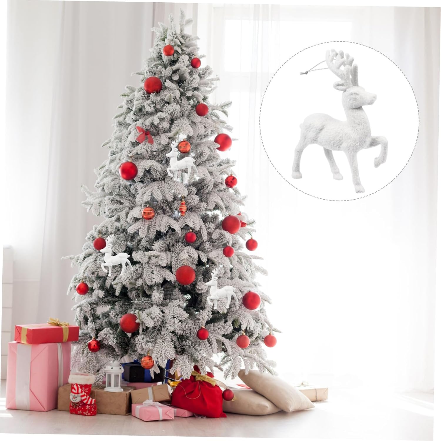 2pcs Cute Cartoon Deer Hanging Ornaments Festive Christmas Tree Pendant Decoration for Holiday Parties Xmas Pendants to Brighten Your Home Decor