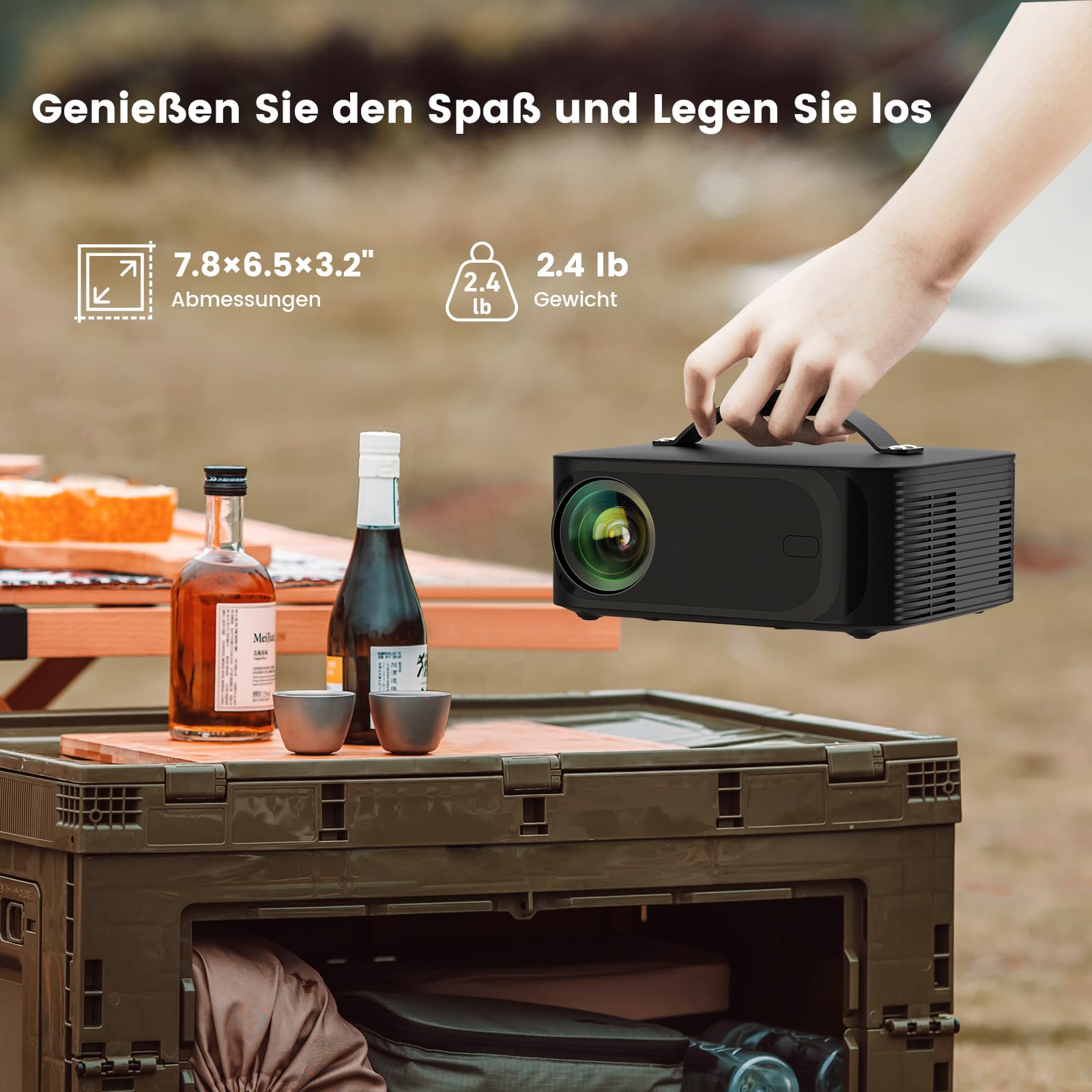 Beamer 4k Heimkino【800+Offizielle Apps&Dolby Audio】 1500 ANSI KI Fokus ONOAYO HDR10 Projektor WiFi 6 Bluetooth 5.4 Smart mini Beamer Geeignet für Filmabende, Partys und die Fußball-Weltmeisterschaft