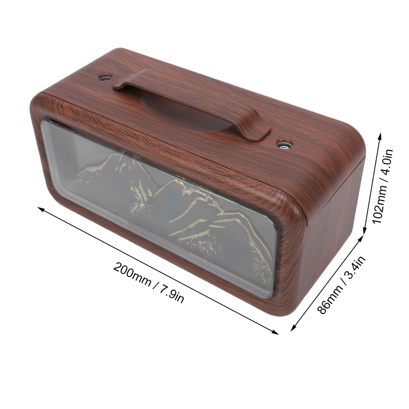 Buachois Diffusore Aromaterapia Umidificatore 600ml USB Luce Montagna (Grano di legno scuro)