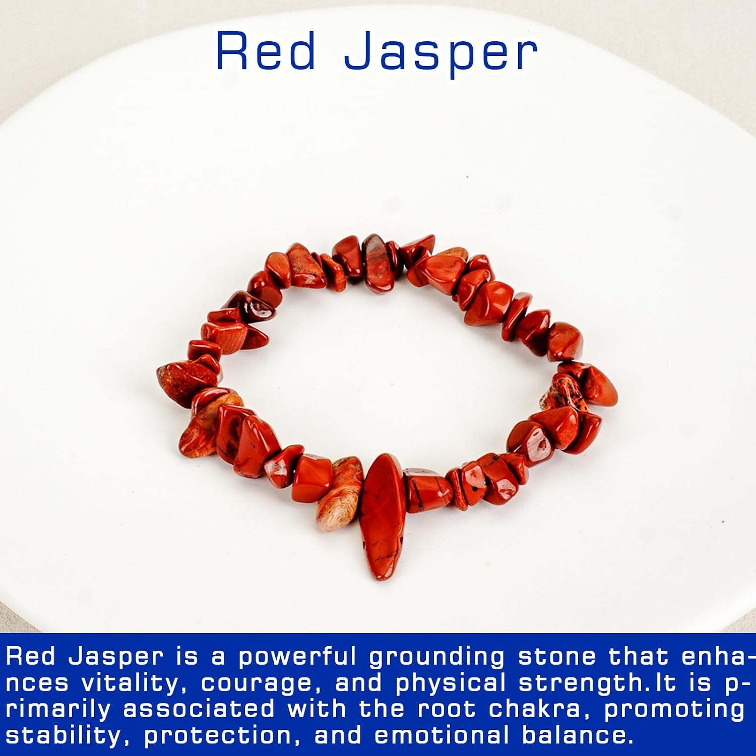 Bracelets for Men & Women - Natural Gemstone Raw Beads Stretch Bracelet, Irregular Chips Healing Crystal Jewelry. Anxiety Relief for Stress & Negative Energy Protection. - Image 4