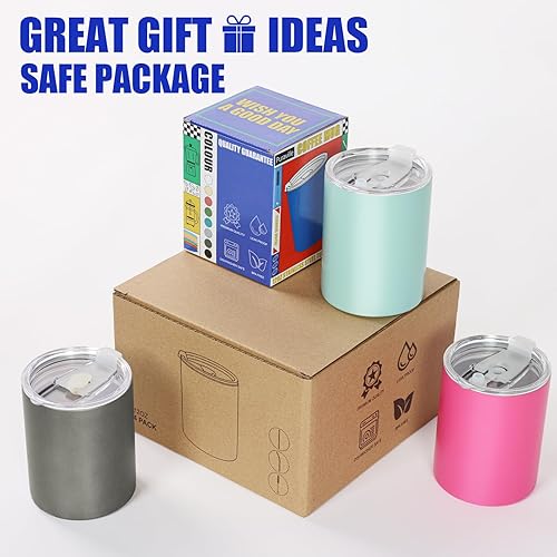 Miniatura 7 de Puraville Vasos aislados de 12 onzas con tapa y pajilla, taza de café de acero inoxidable de doble pared al vacío para viajes, oficina, hogar, color
