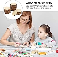 Vista 4 de EXCEART 50 piezas de madera hexagonales de 1.575 in con forma de madera hexagonal sin terminar, formas recortadas para manualidades, adornos