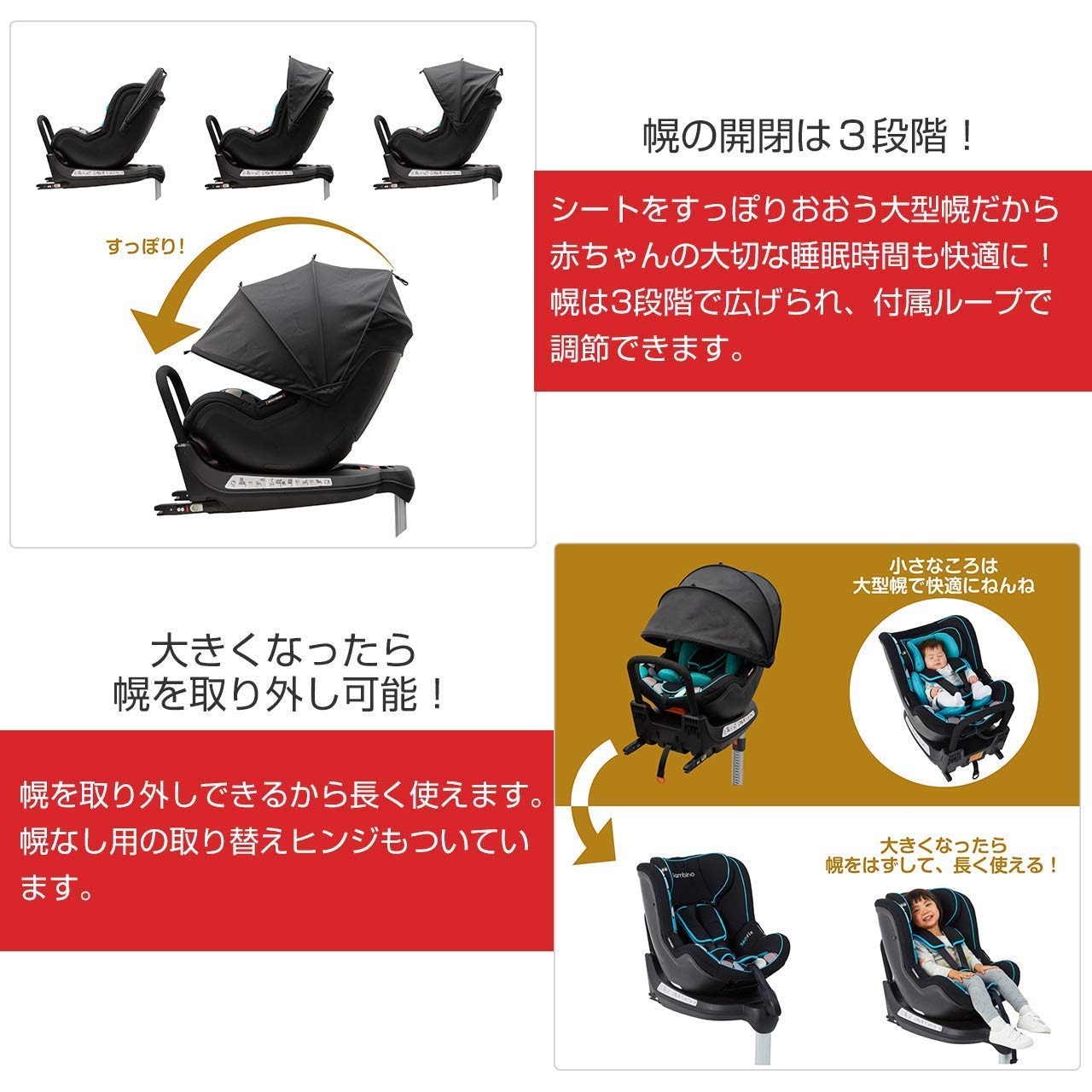 日本★育児 バンビーノ 360 Fix Air チャイルドシート Amazon | 日本育児 ISOFIX対応 チャイルドシート Bambino (バンビーノ