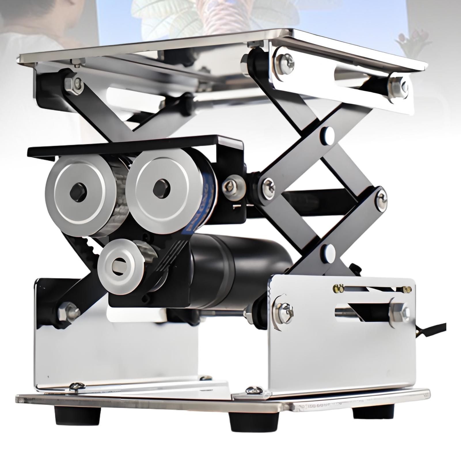 ROGHA Electric Stainless Steel Lifting Platform, Small Laboratory Lifting Stand Remote Control Adjustable Lifter Moving Load 10KG with Remote Control 15 * 15cm