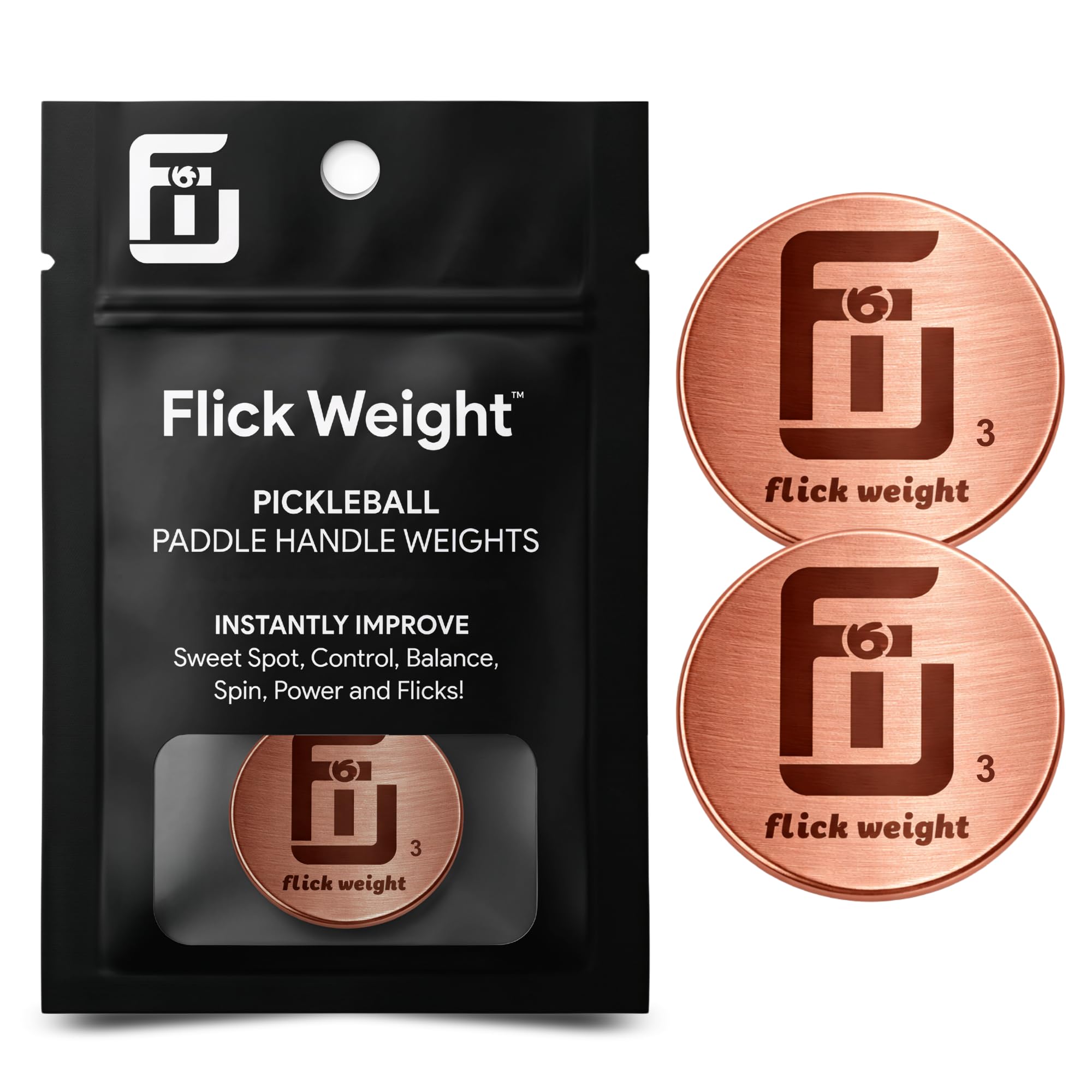 Pesi per pickleball in rame, per monete e pickleball per migliorare l'equilibrio di precisione, peso leggero del manico per pagaie, misura universale, confezione da 2
