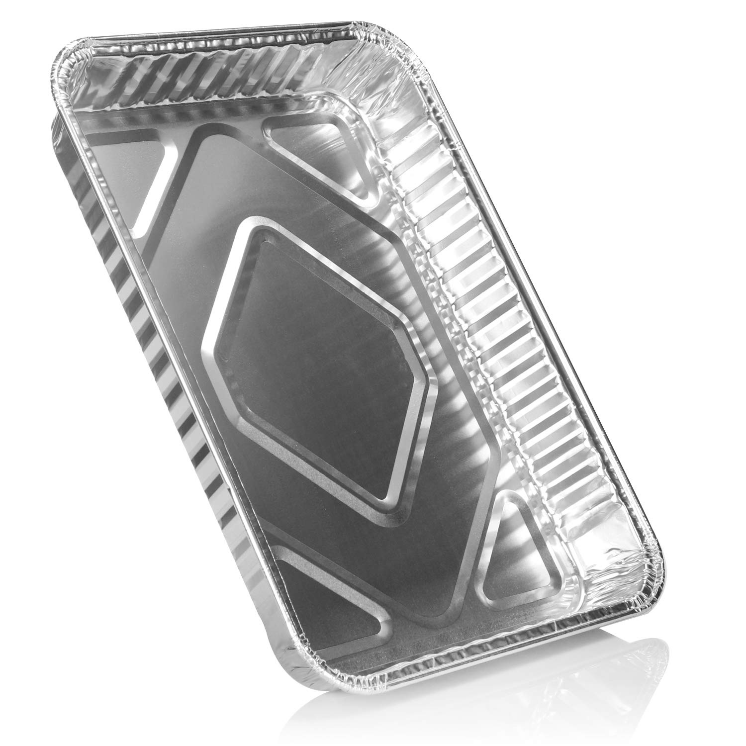 COM-FOUR® 20x blacha do grillowania, jednorazowe blachy aluminiowe, aluminiowa patelnia grillowa do grillowania, gotowania i pieczenia, ociekacz do piekarnika, grilla i BBQ (20 sztuk - 32 x 23 x 4 cm)