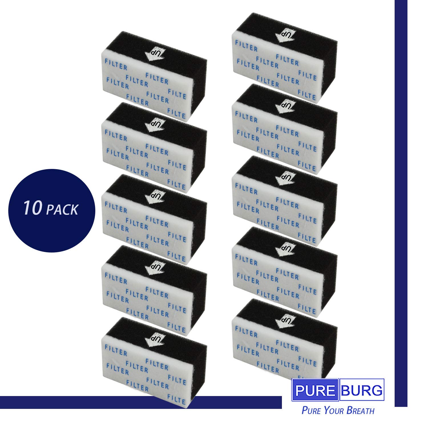 PUREBURG 440012835 Replacement Foam Filter Compatible with Hoover BH53020 Impulse Cordless Vacuum Cleaners Vacuum,10-Pack