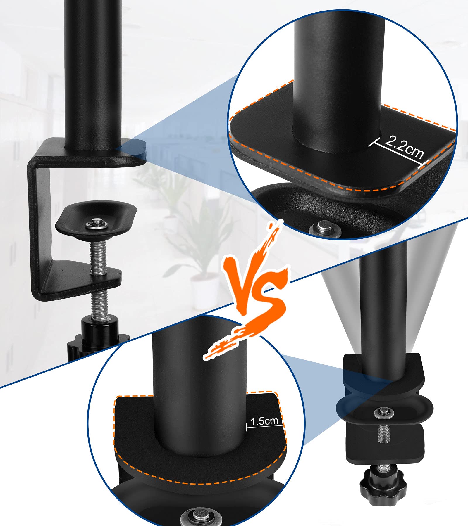 Samyoung Dual Monitor Stand, HeavyDuty Monitor Mount for 2 Monitors