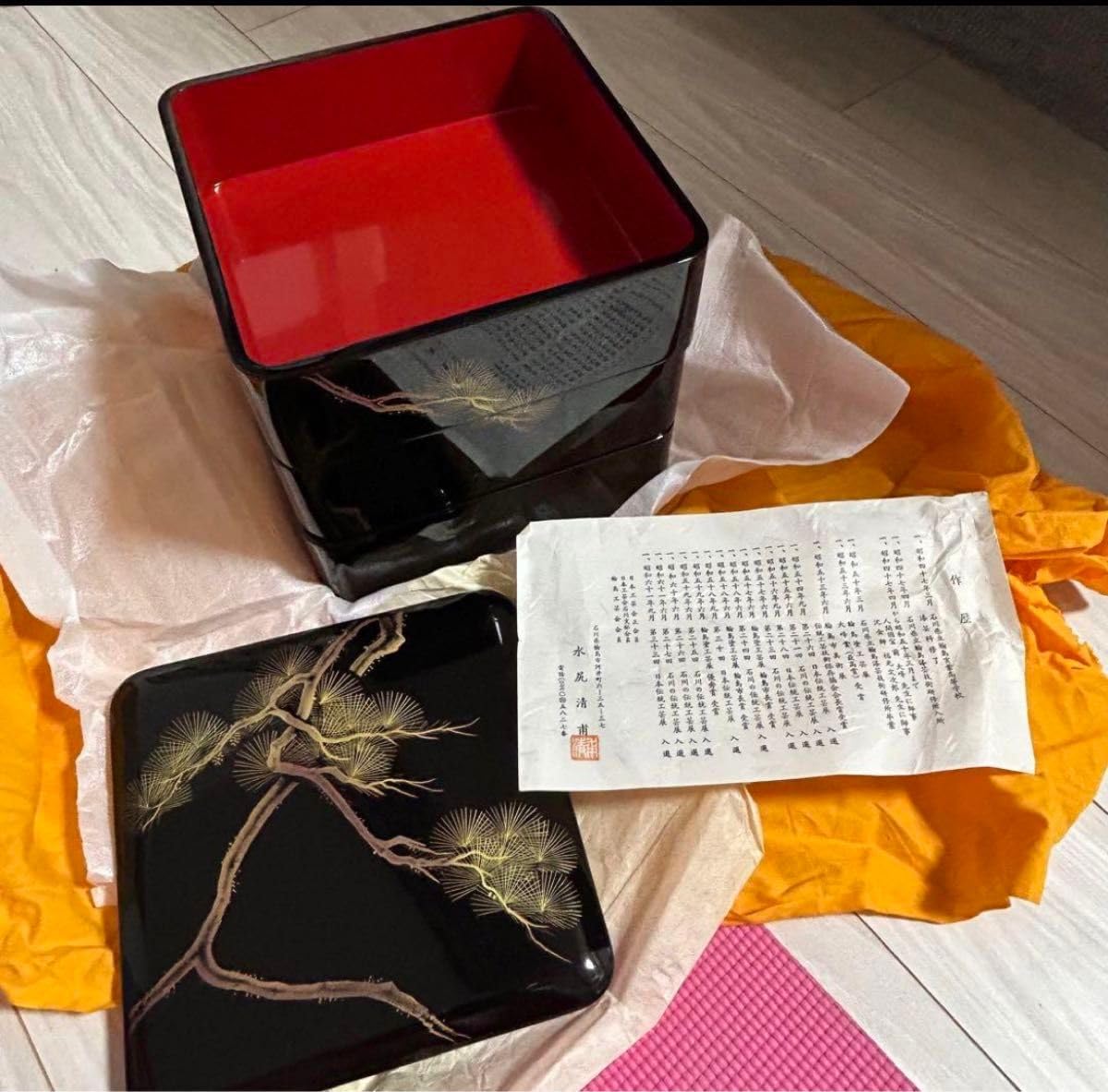 越前漆器重箱 越前漆器 漆器 黒 お櫃 折り箱 重箱 おせち 日本 JAPAN 【公式通販】