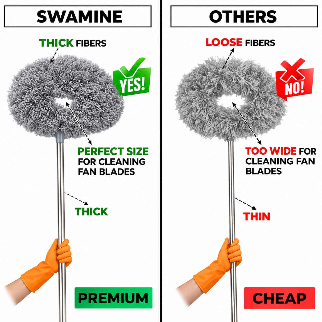 Microfiber Feather Duster - Extendable Cleaning Kit -5