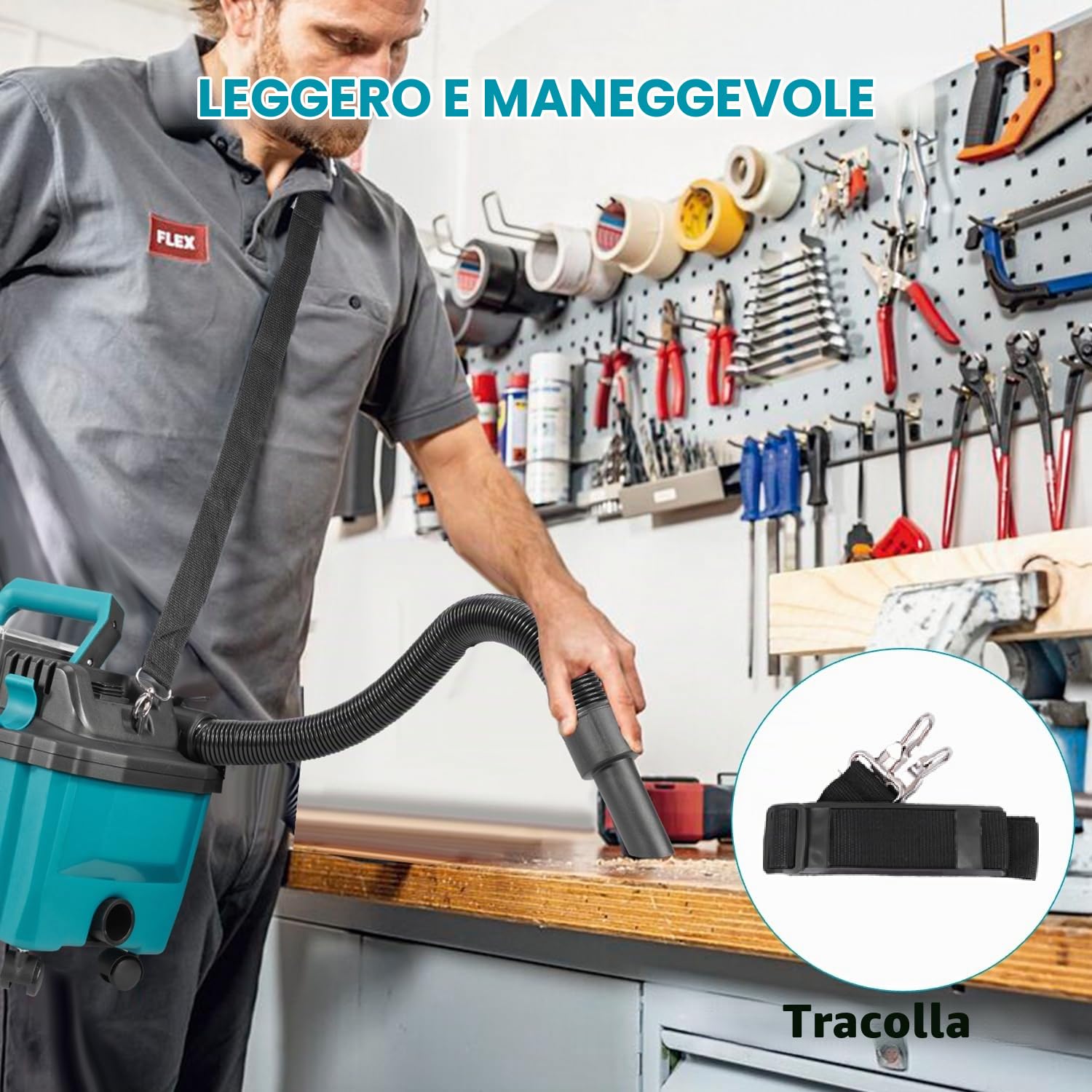 Yofidra Aspiratutto Solidi e Liquidi, 3 in 1 aspirapolvere da officina, aspirapolvere senza spazzole da 15 kPa, 10 L, filtro HEPA, compatibile con batteria Makita da 18 V (batteria non inclusa)