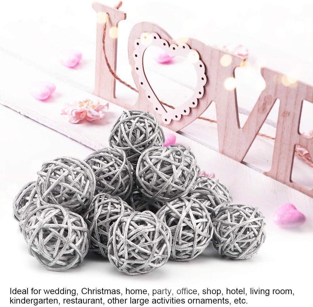 HERCHR Wicker Rattan Balls 20Pcs 3cm 1.18in Decorative Orbs Spheres Rattan Balls Vase Fillers Ornaments for DIY Craft Party Wedding Table Decoration - Image 4