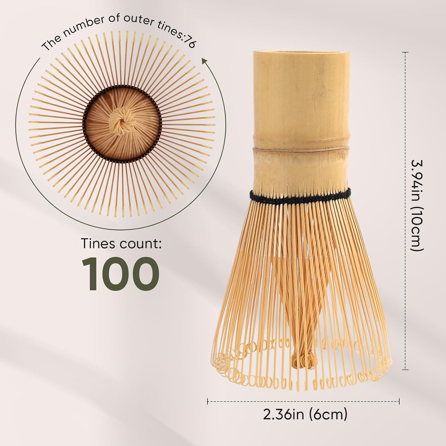 Bamboo Whisk For Matcha Tea, Chasen Matcha Whisk 100prongs