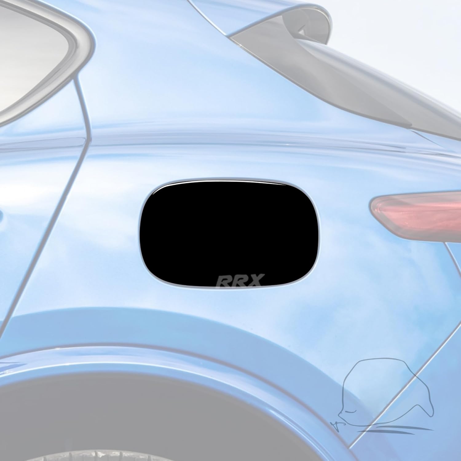 Carbon Fiber Frame Cover Trim Sticker Accessories Decoration Compatible with Alfa Romeo Stelvio 2016-2022 (Glossy Black, Fuel Tank Gas Filler Lid Door Cap 02)