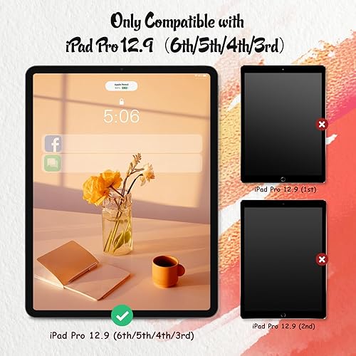 Miniatura 6 de KCT Paquete de 2 protectores de pantalla Paperfeel compatibles con iPad Pro 12.9 (modelos 2022, 2021, 2020 y 2018), película PET mate para dibujo,