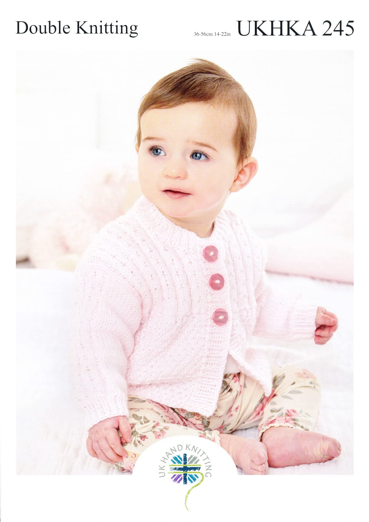 UKHKA Double Knit Knitting Pattern for Baby Cardigan Jacket & Blanket 245