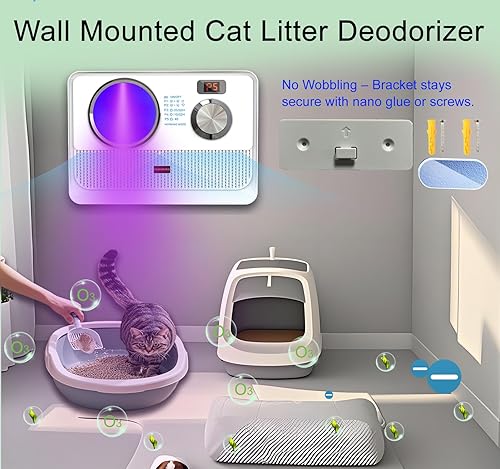 Miniatura 4 de Purificador de aire 3 en 1, desodorante de arena para gatos, ambientador para el hogar con ozono, ionizador, luz U, reduce el olor de las mascotas,