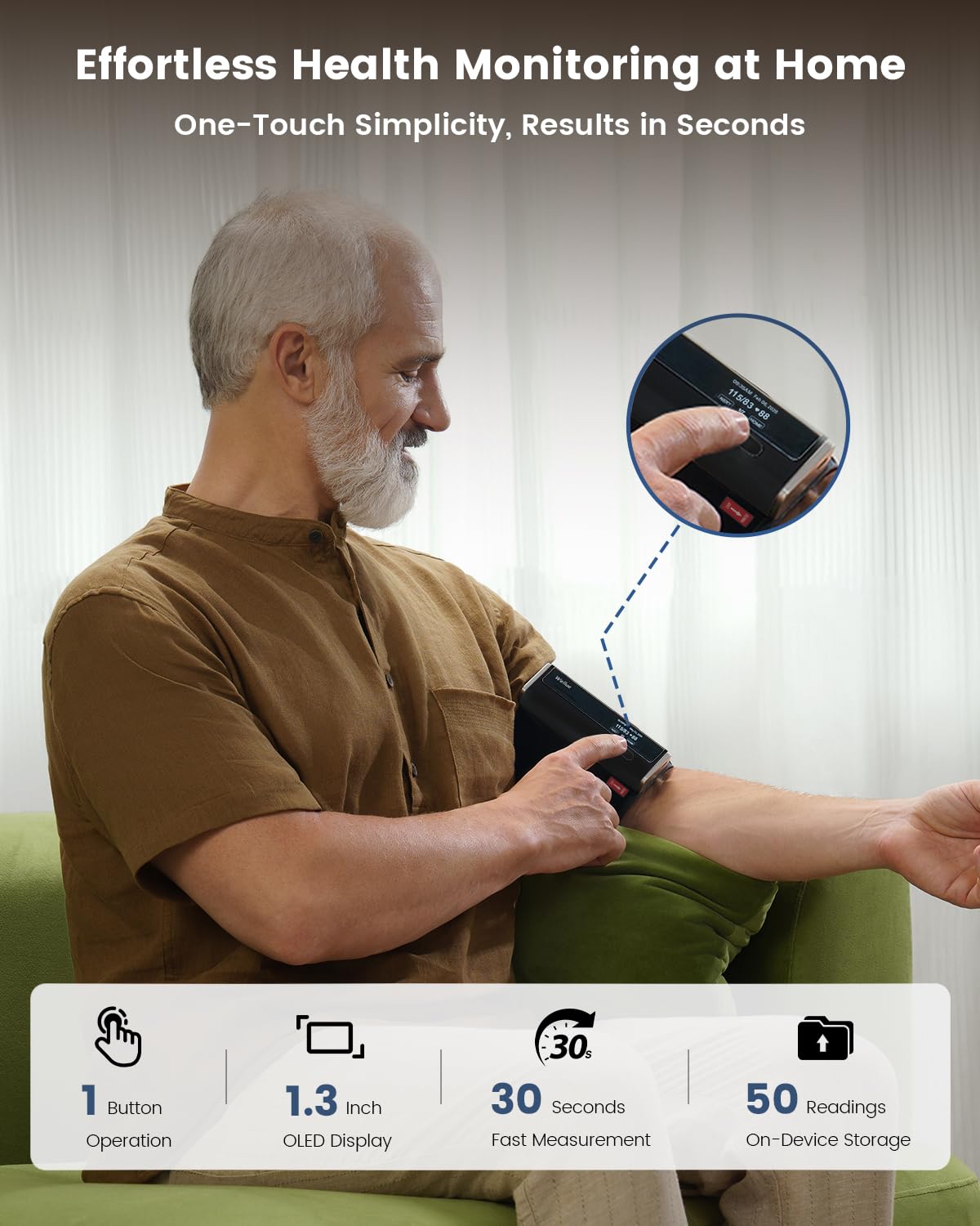 Wellue BP2 Connect -Tensiómetro de Brazo con ECG, Sincronización Wi-Fi y Bluetooth, Monitor de Presión Arterial, Monitoreo Cardíaco ECG, Mediciones en Tiempo Real