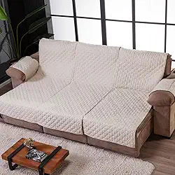 PROTETOR PARA SOFÁ RETRÁTIL E RECLINÁVEL DE 3 LUGARES DE 1 METRO CADA 3m x 2,40m COM BOLSO LATERAL (Bege)