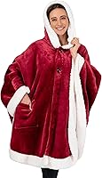 Vista 30 de PAVILIA Manta Vestible para Mujeres Adultas, Manta Poncho Capa de Vellón de Felpa Acogedora con Capucha, Chal Súper Suave, Manta Envolvente Ángel