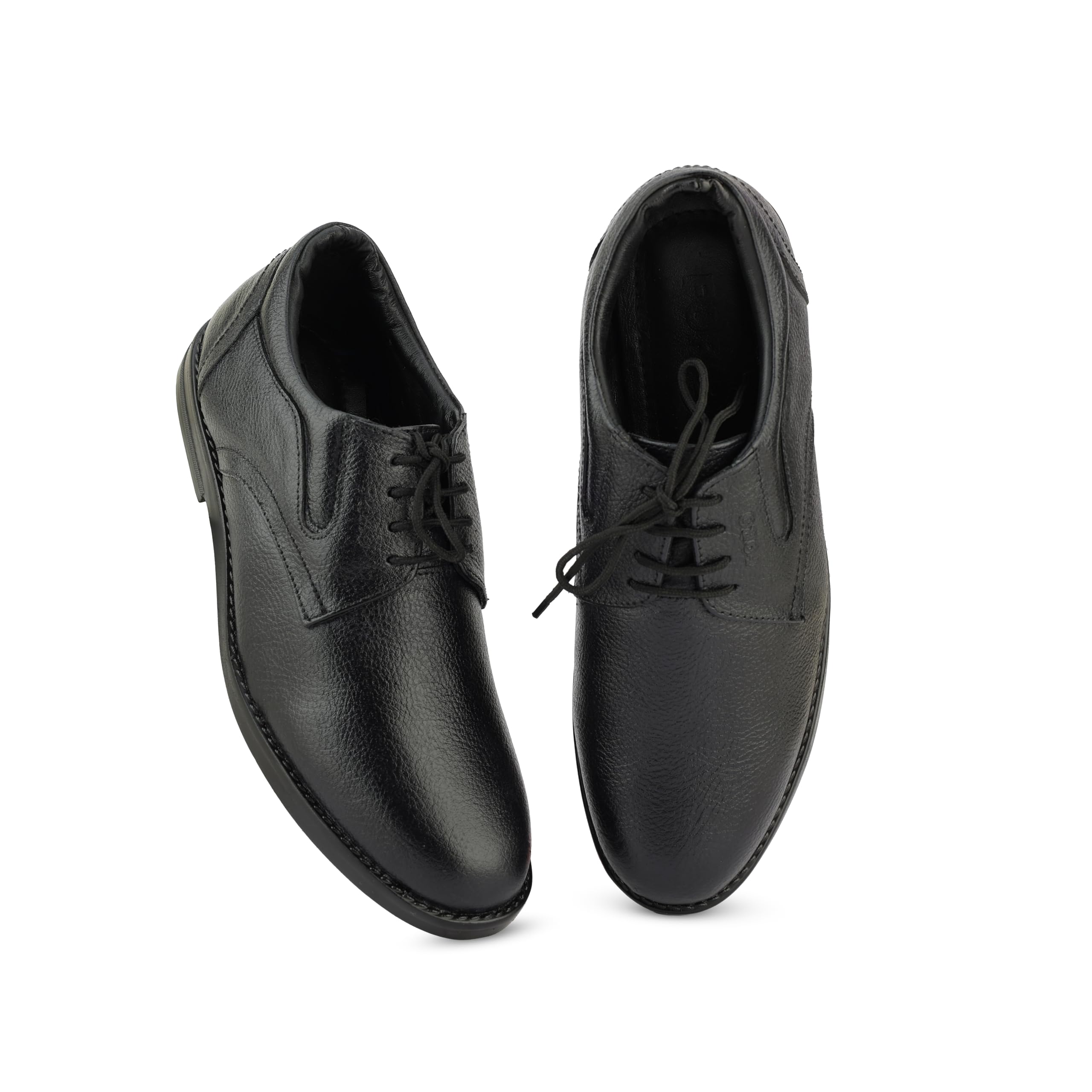 for-b Genuine Leather Men’s Formal Derby Shoes - Black, Lace-Up with Cushioned Footbed - Stylish Office Footwear - Comfortable and Lightweight (DL-09)-picture-31