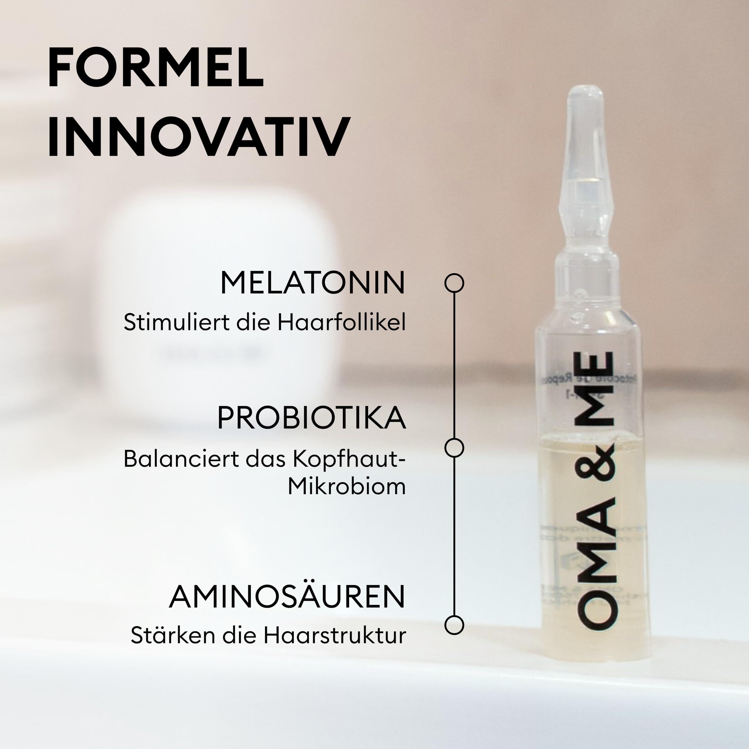 OMA & ME 3-in-1 - Serum gegen Haarausfall und zur Förderung des Haarwachstums - Fördert das Wachstum und reduziert den Haarausfall - 12 Ampullen à 6 ml (1 Monat Kur)