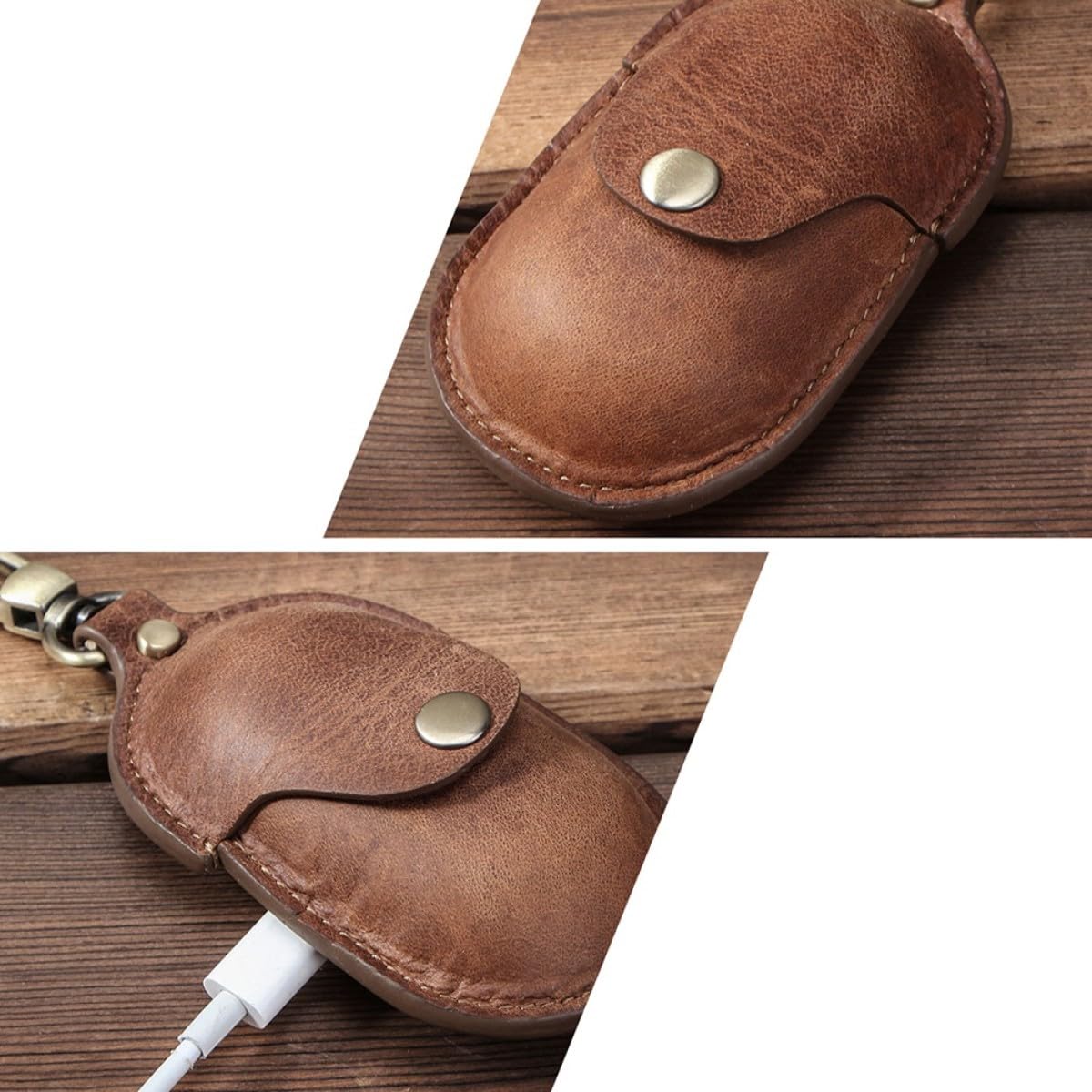 Hemobllo 3piezas Funda De Cuero para Auriculares Compatible Buds Resistente Rasguños Hebilla para Transporte Fácil Color Marrón