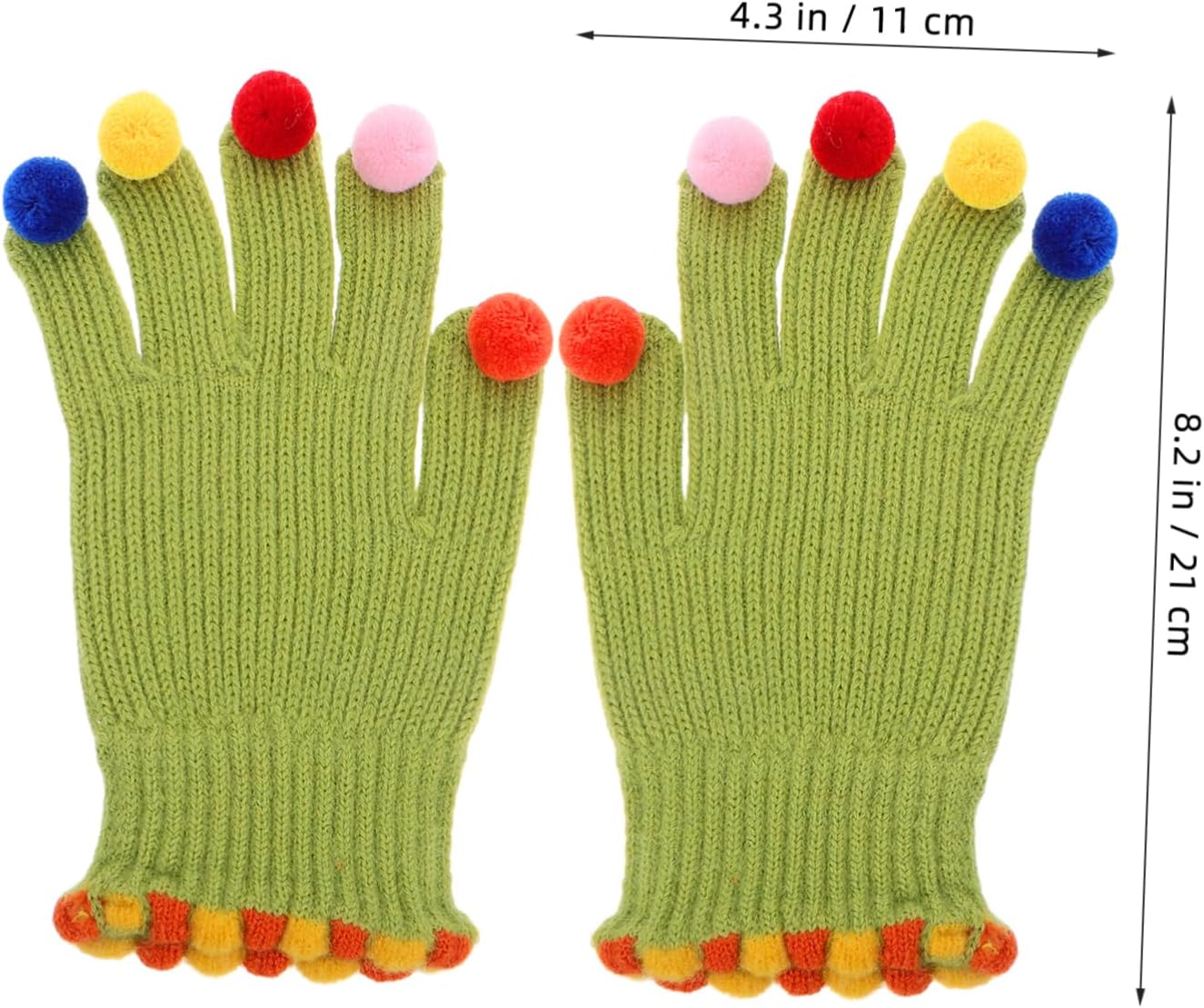 FRCOLOR 1Pair Knitted Fingerless Gloves for Women Touchscreen Compatible Thermal Mittens with Fur Balls for Outdoor Cycling and Winter Activities