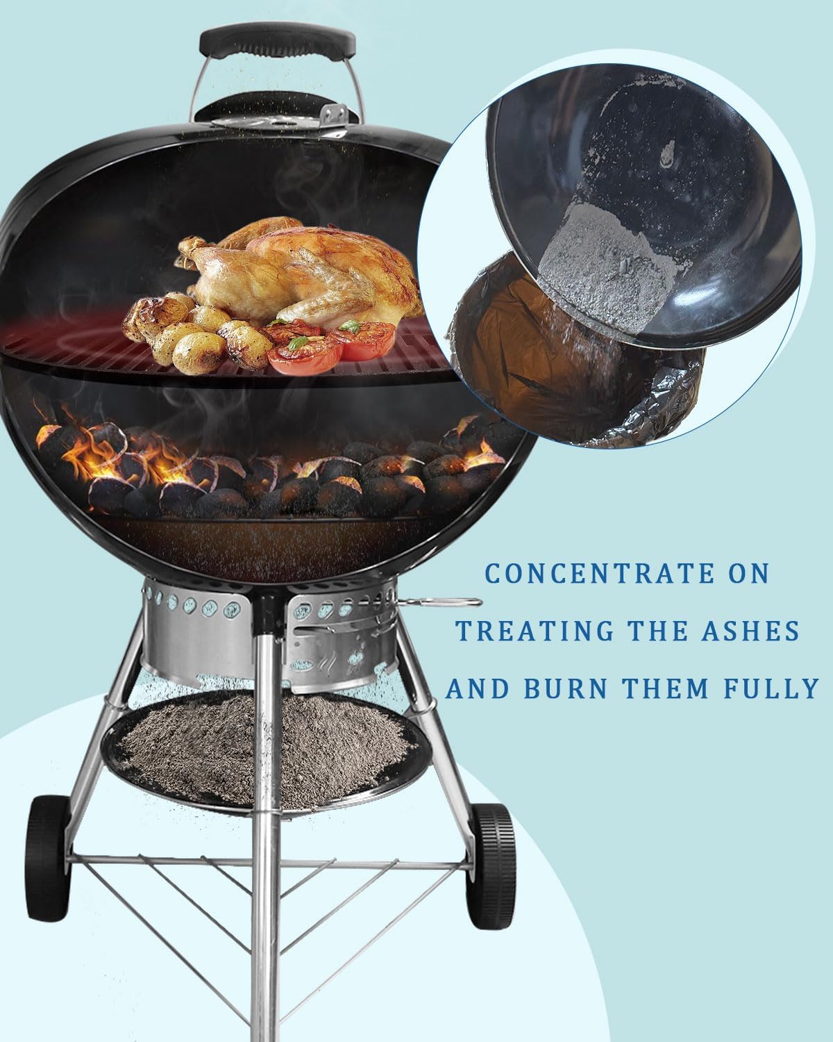 Ash Catcher Pan for Weber Grill 13-1/2" Diameter Replacement Ash Pan Compatible with Weber Kettle Grills (80673, 7407) Durable Charcoal Grill Ash Catcher for Original Kettle