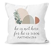 Liosei Boho Christian Decor Pillows, Easter Pillow Covers 18x18, Christian Gifts for Women Faith, Easter Gifts for Women, Bible Verse Gifts, Christian Home Decor, He is Risen Easter Decor