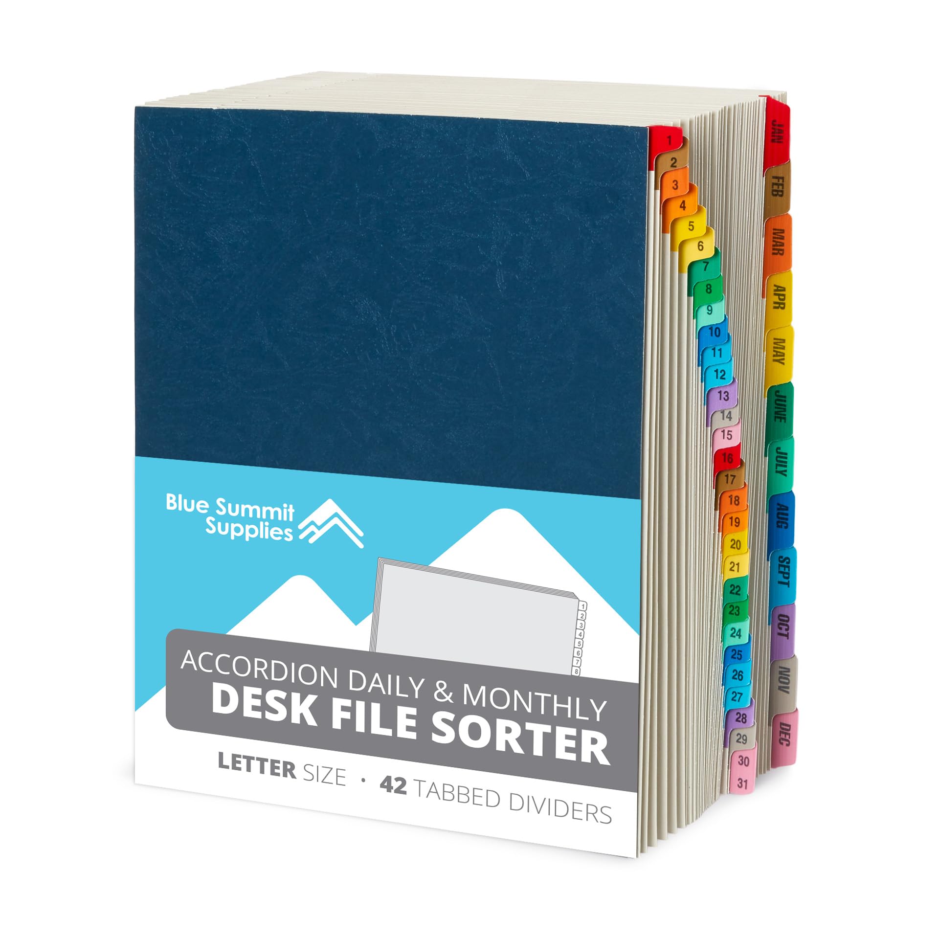 Blue Summit Supplies Expanding Desk File, 1-31, Daily & Monthly, Letter Size,