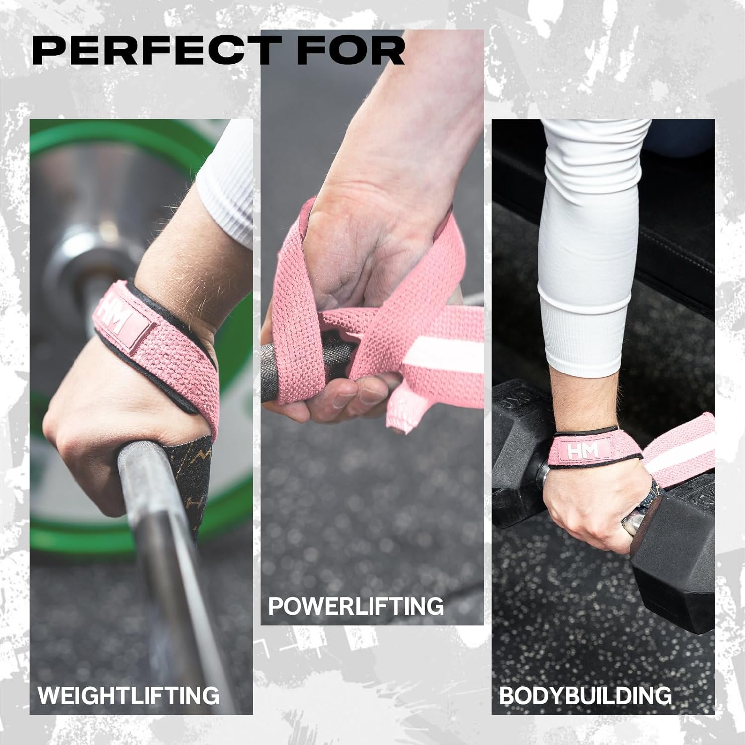 Weightlifting House Weight Lifting Straps. Wrist Straps for Olympic Weight Lifting, Snatch, Pulls and Deadlifts for both Men and Women