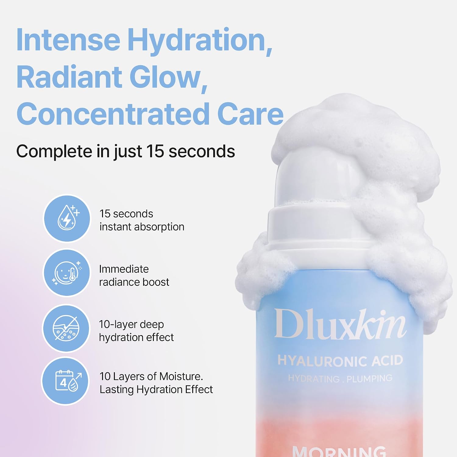 Korean 15 Second Bubble Essence Mask 95ml - No Rinse Hydrating Bubble Face Mask with Niacinamide & Hyaluronic Acid for Dewy Makeup Prep, Korean Skincare