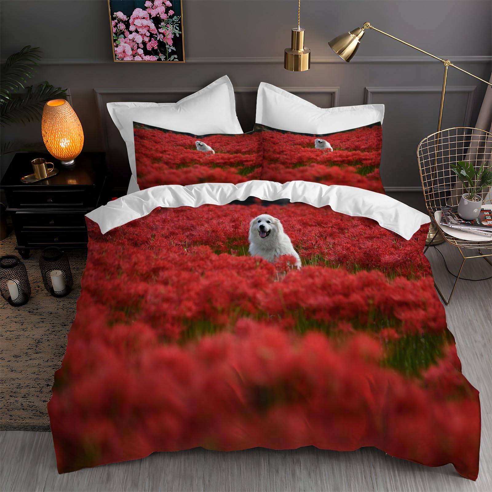 Llszahd Boys Great Pyrenees Super King Duvet Cover Saffron Bedding Duvet Cover Sets With Zipper Closure Fluffy Brushed Microfibre Super King Quilt Cover And 2 Pillowcases 50X75 Cm