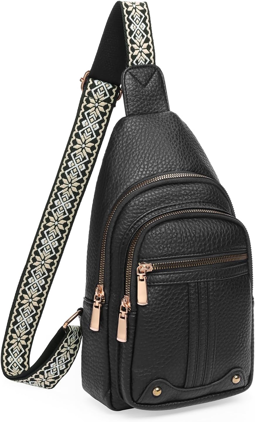 GAEKEAO Sling Bag for Women Crossbody Bags Fanny Pack Vegan Leather Chest Bag Travel Shoulder Belt Purse Backpack Gifts