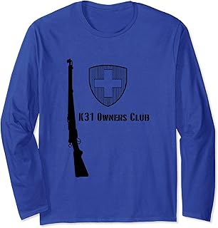 K31 Owners Club Swiss Rifle K11 Milsurp Shooting Surplus Long Sleeve T-Shirt