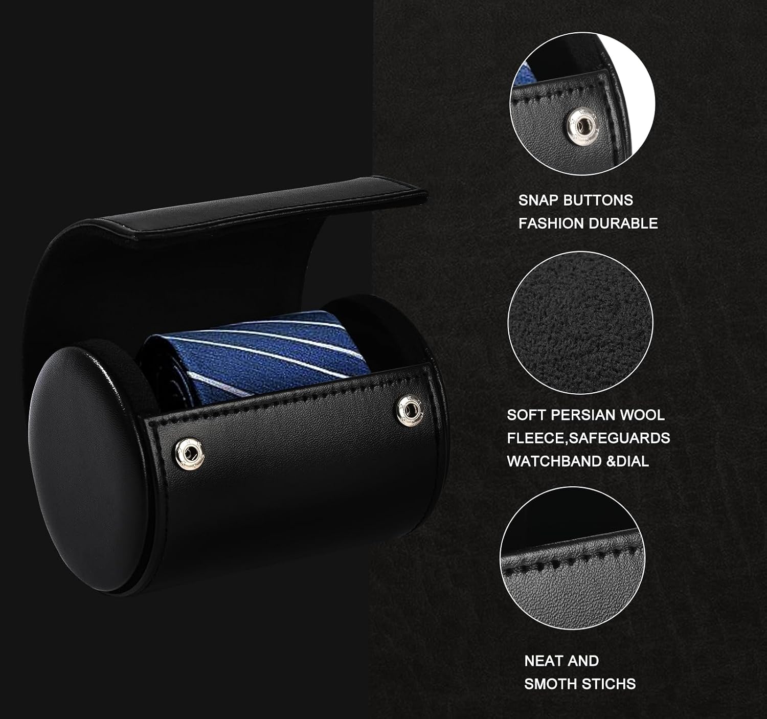 Tie Box Travel Case Men's Necktie Gift Box and Bow Tie Storage Travel Gift Box