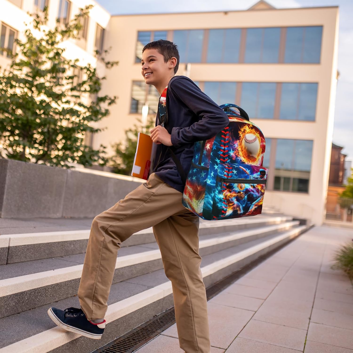 Baseball School Backpack for Boys Baseball Backpack for Kids Students Children Teens Elementary Middle School Lightweight Waterproof Kids Backpacks Boys Backpacks for Age 6-18 - Image 5