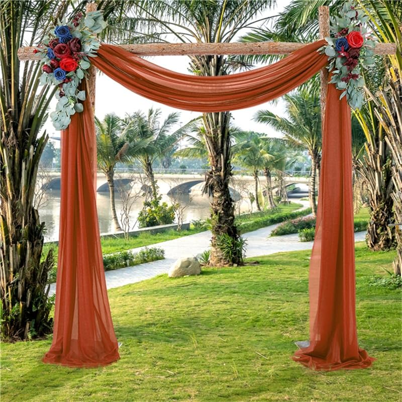 LUMoony 73 * 600 cm bruiloft boog draperen stof chiffon gordijn voor achtergrond kamer banner gordijnen tule stof chiffon gordijnen voor bruiloft, ceremonie, boog, podium partij, plafond slinger, decoratie